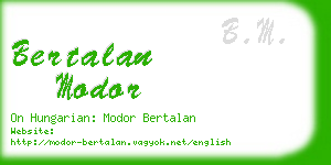 bertalan modor business card